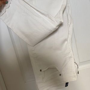 Gap True Skinny White Frayed Denim